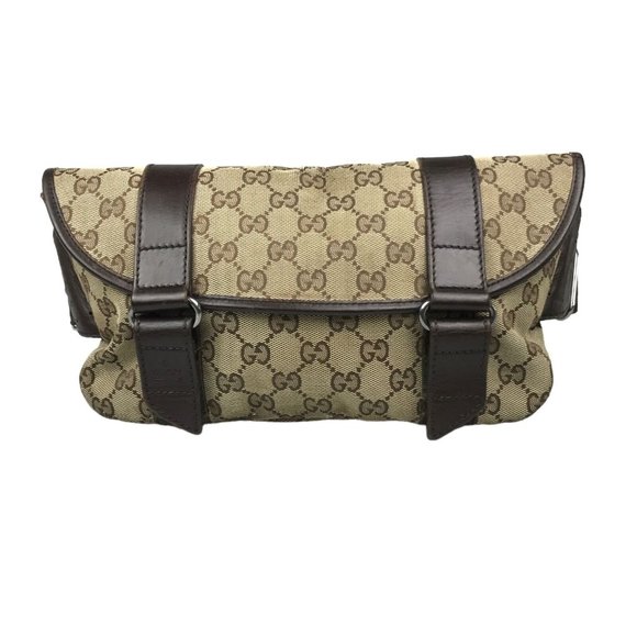 (MT195)  Authentic Gucci Belt Bag/Clutch Bag GG Canvas - Picture 1 of 11